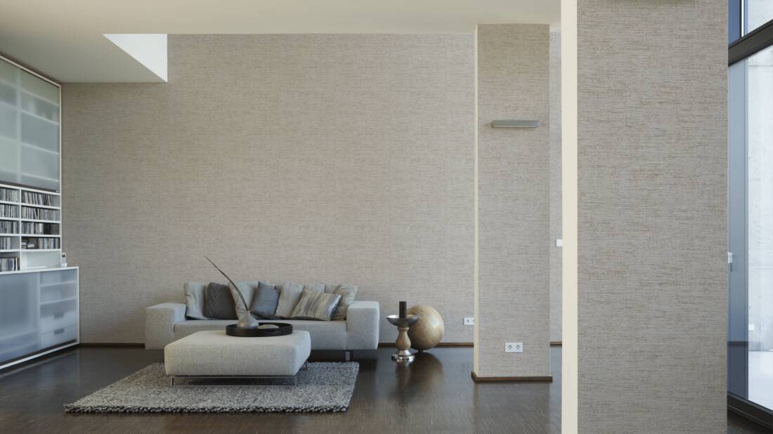 Livingwalls Wallpaper «Uni, Beige, Grey, Metallic» 378572