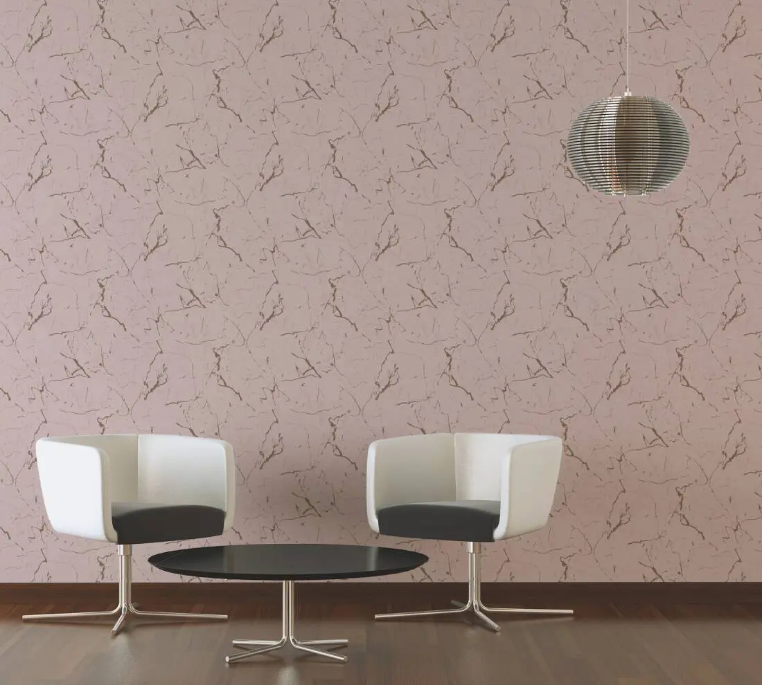 Livingwalls Wallpaper «Uni, Metallic, Pink» 378554