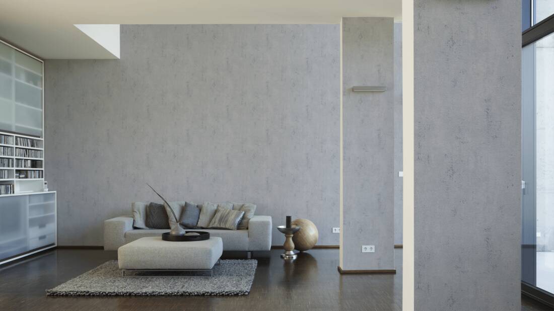 Livingwalls Wallpaper «Uni, Grey» 379033