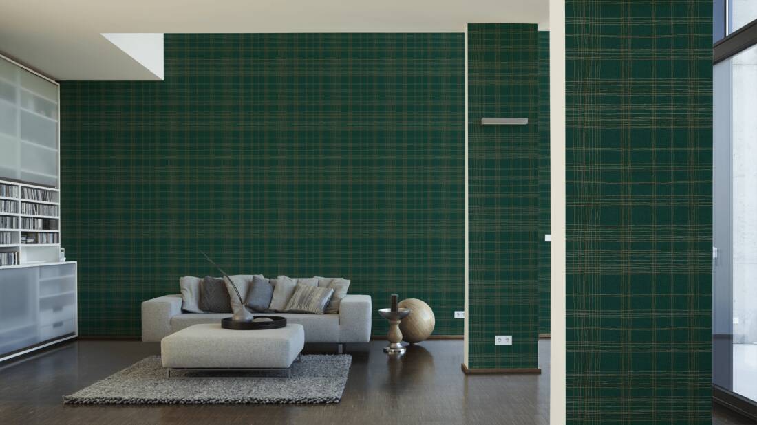 Livingwalls Wallpaper «Graphics, Green, Metallic» 379193