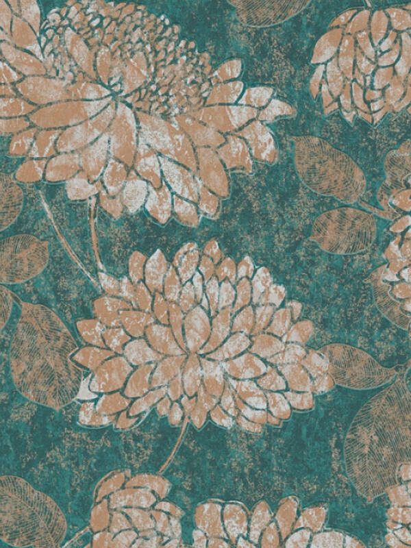 A.S. CRÉATION WALLPAPER «FLORAL, BROWN, COPPER, GREEN, METALLIC» 390254