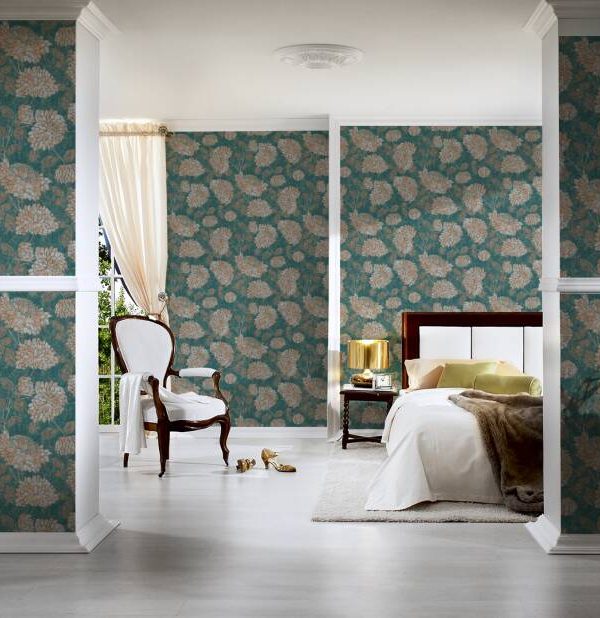 A.S. CRÉATION WALLPAPER «FLORAL, BROWN, COPPER, GREEN, METALLIC» 390254