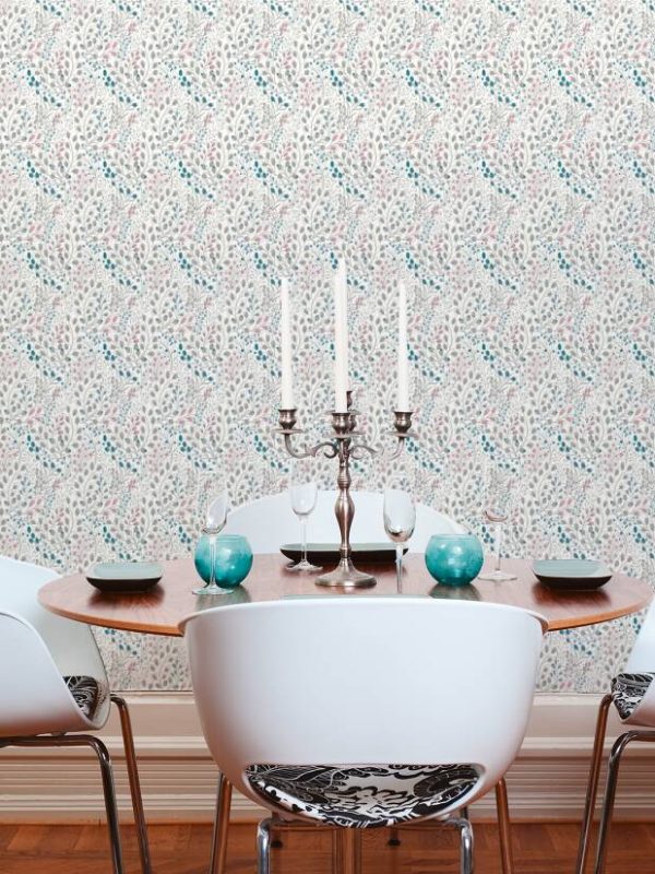 A.S. CRÉATION WALLPAPER «FLORAL, BLUE, GREY, PINK, TAUPE» 388472