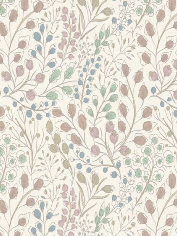 A.S. CRÉATION WALLPAPER «FLORAL, BLUE, GREEN, PINK, WHITE» 388471