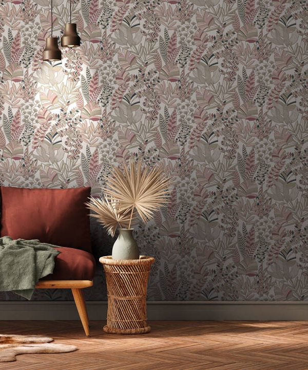 A.S. CRÉATION WALLPAPER «FLORAL, BLUE, CREAM, GREEN, PINK» 390954