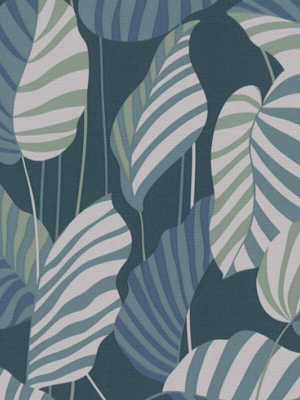 A.S. CRÉATION WALLPAPER «FLORAL, BLUE, CREAM, GREEN, GREY» 390944