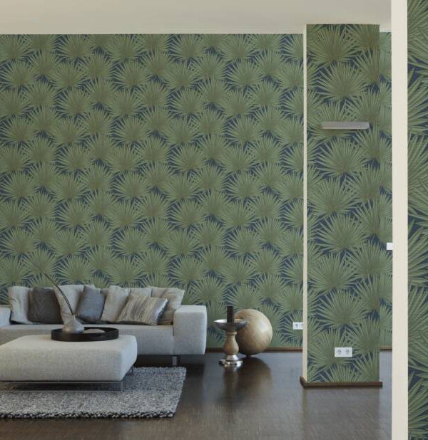 A.S. CRÉATION WALLPAPER «FLORAL, BLUE, GREEN» 390905
