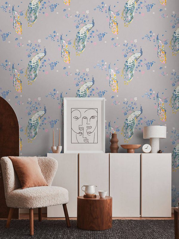 A.S. CRÉATION WALLPAPER «FLORAL, BLUE, GREEN, GREY, TURQUOISE» 389065