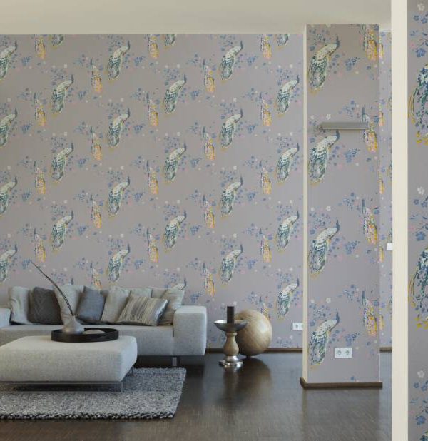 A.S. CRÉATION WALLPAPER «FLORAL, BLUE, GREEN, GREY, TURQUOISE» 389065