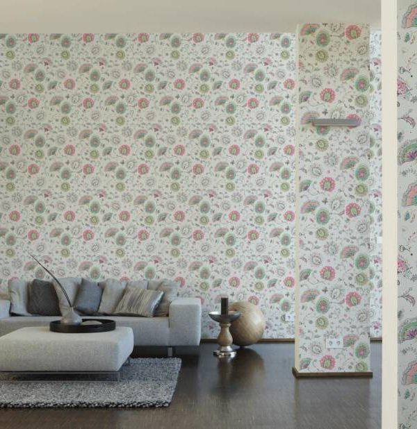 A.S. CRÉATION WALLPAPER «COTTAGE, FLORAL, GREEN, PINK, WHITE» 388991