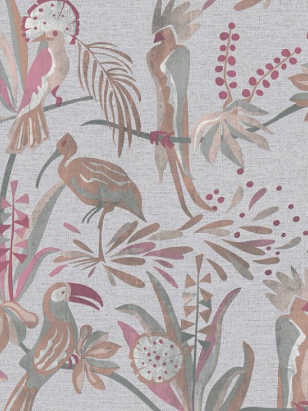 A.S. CRÉATION WALLPAPER «FLORAL, BEIGE, GREY, RED» 388981