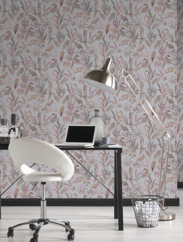 A.S. CRÉATION WALLPAPER «FLORAL, BEIGE, GREY, RED» 388981