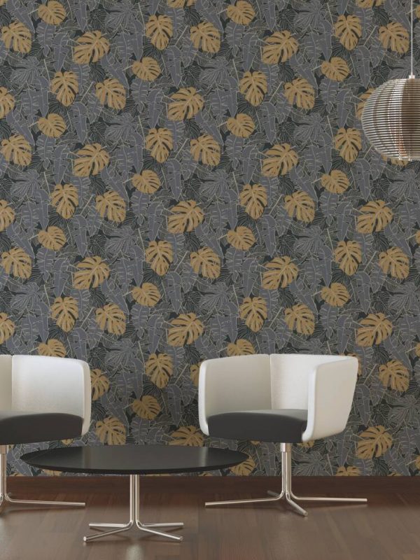 A.S. CRÉATION WALLPAPER «FLORAL, BEIGE, BLACK, GREY, YELLOW» 389051