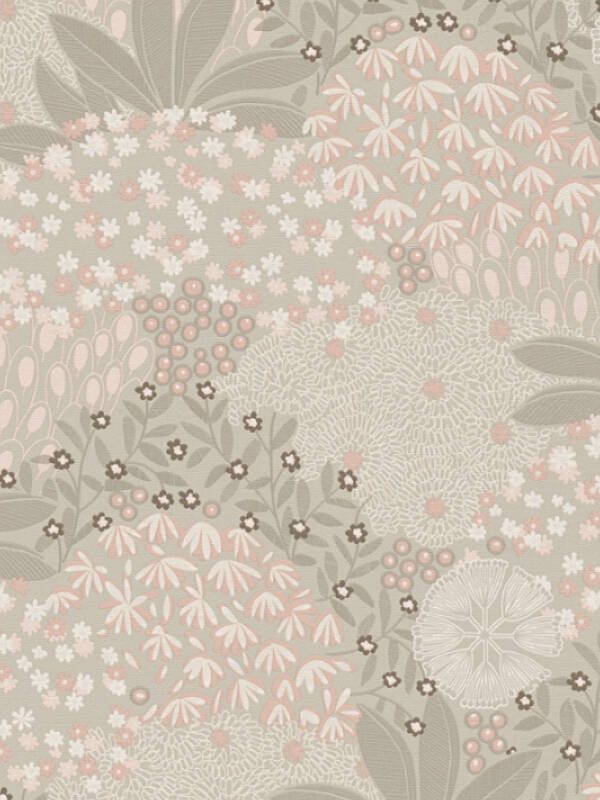 PRIVATE WALLS WALLPAPER «FLORAL, GREY, PINK, WHITE» 387402