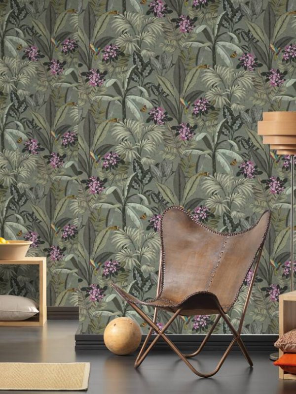 A.S. CRÉATION WALLPAPER «FLORAL, COLORFUL, GREEN» 387382