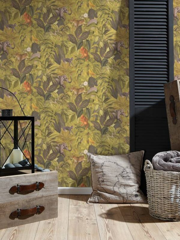 A.S. CRÉATION WALLPAPER «FLORAL, GREEN, YELLOW» 387242