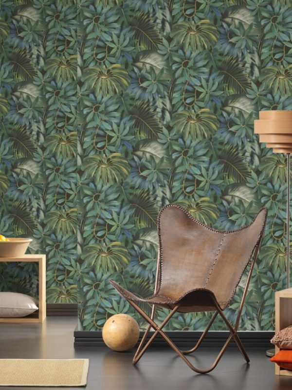A.S. CRÉATION WALLPAPER «FLORAL, GREEN, YELLOW» 387202