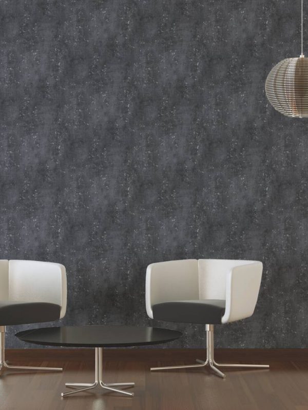 Livingwalls Wallpaper «Uni, Black, Grey, Metallic» 378404