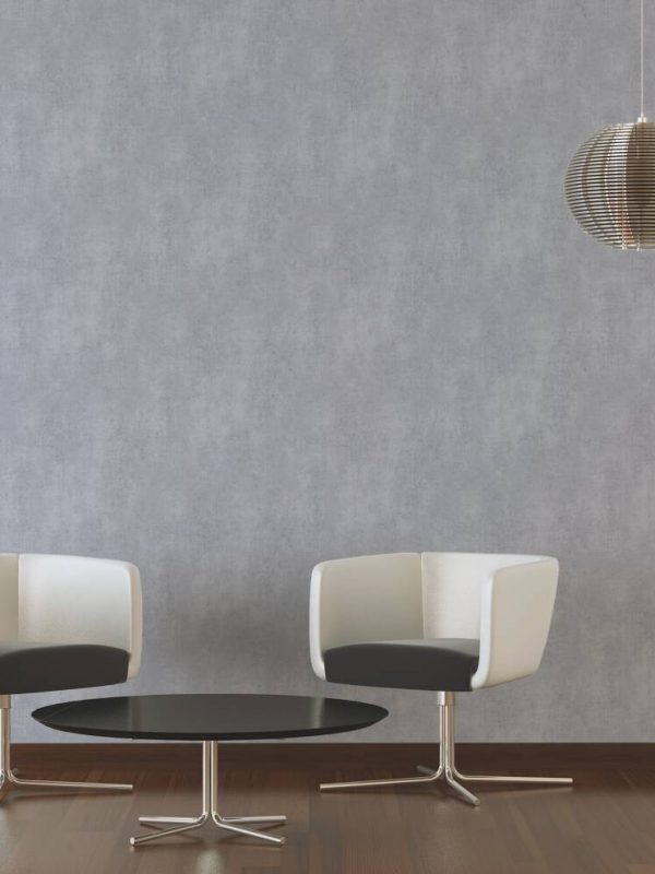 Livingwalls Wallpaper «Uni, Grey, Metallic» 378406