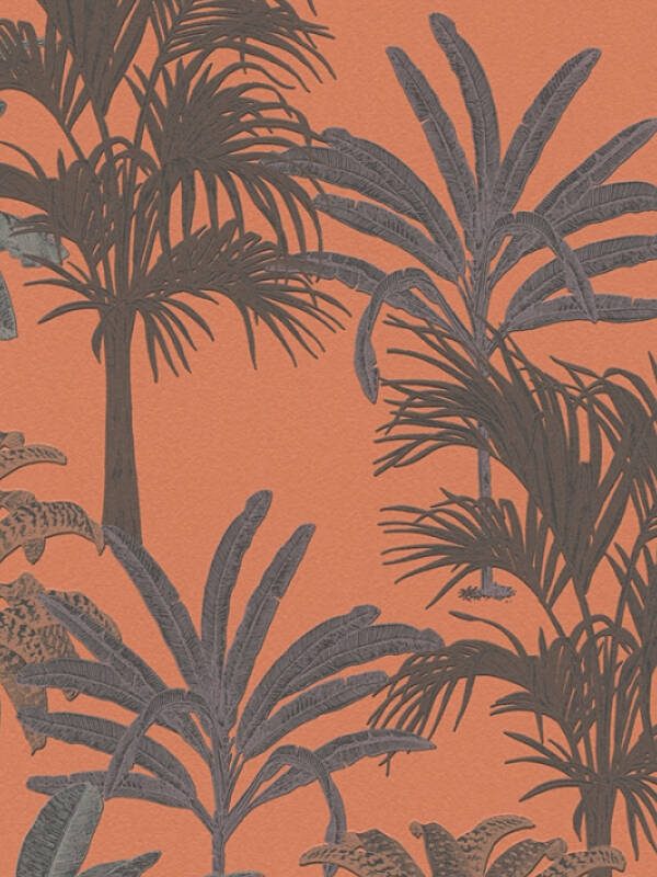 MICHALSKY LIVING Wallpaper «Floral, Brown, Orange» 379834