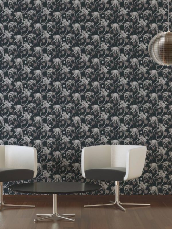 MICHALSKY LIVING Wallpaper «Floral, Black, Grey» 379822
