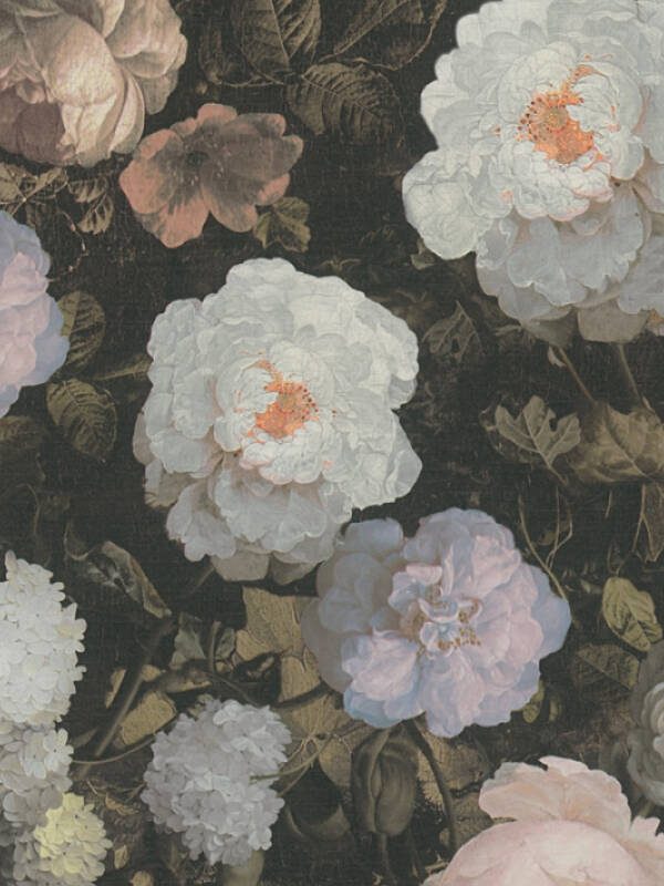 A.S. Création Wallpaper «Floral, Black, Pink, White» 376505