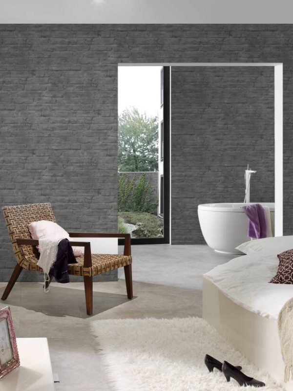 Livingwalls Wallpaper «Cottage, Grey» 377476