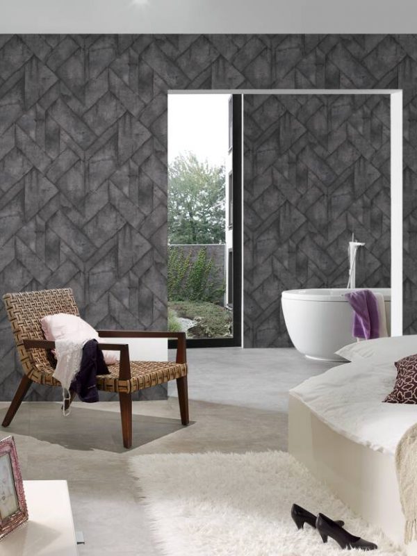 Livingwalls Wallpaper «Graphics, Black, Grey, Metallic» 377412