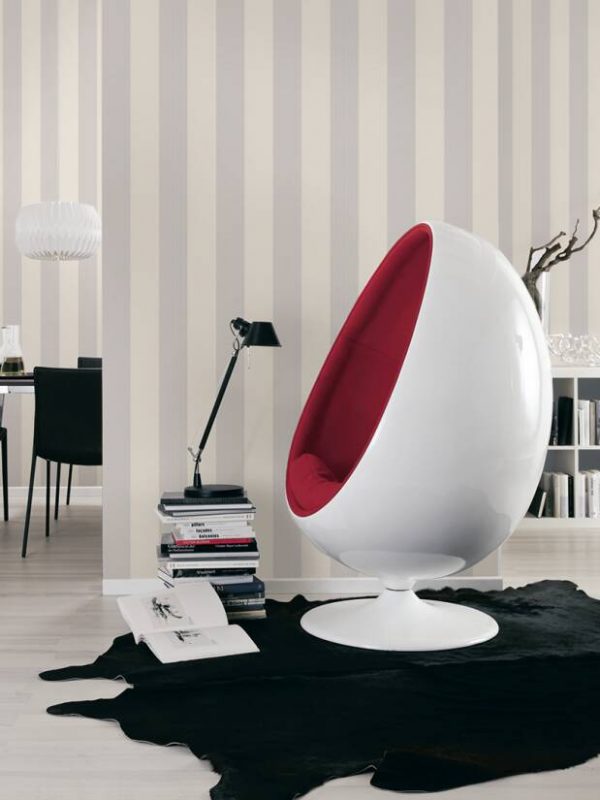 Karl Lagerfeld Wallpaper «Stripes, Beige, White» 378494