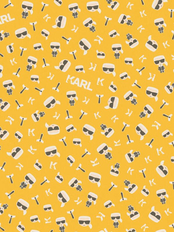 Karl Lagerfeld Wallpaper «Graphics, Black, White, Yellow» 378434