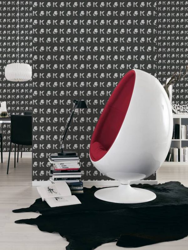 Karl Lagerfeld Wallpaper «Graphics, Black, Metallic» 378423