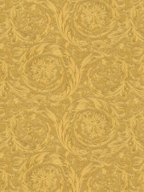Versace Home Wallpaper «Baroque, Flowers, Gold, Metallic, Yellow» 366923
