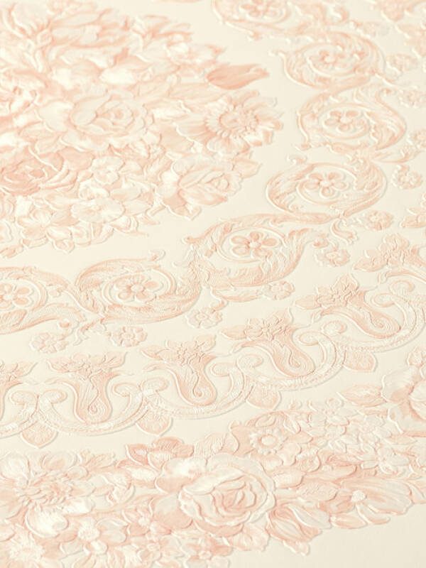 Versace Home Wallpaper «Baroque, Metallic, Pink, White» 370556