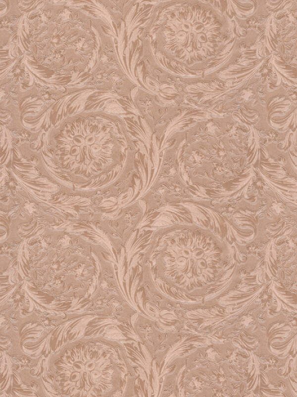 Versace Home Wallpaper «Baroque, Flowers, Copper, Metallic, Silver» 366922