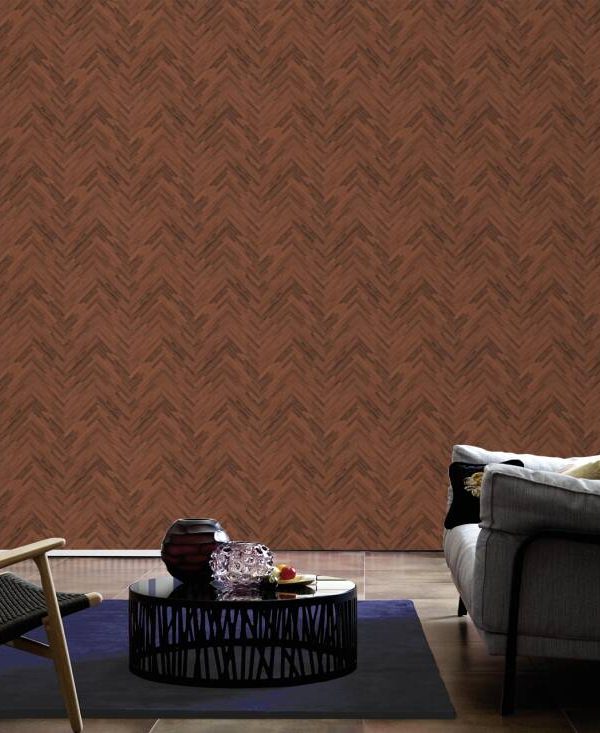 Versace Home Wallpaper «Wood, Cottage, Bronze, Brown, Metallic» 370513