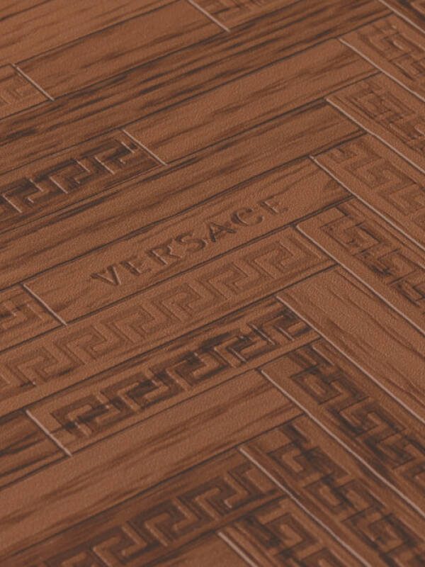 Versace Home Wallpaper «Wood, Cottage, Bronze, Brown, Metallic» 370513