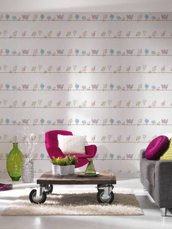 A.S. CRÉATION WALLPAPER «COLORFUL, WHITE» 381371