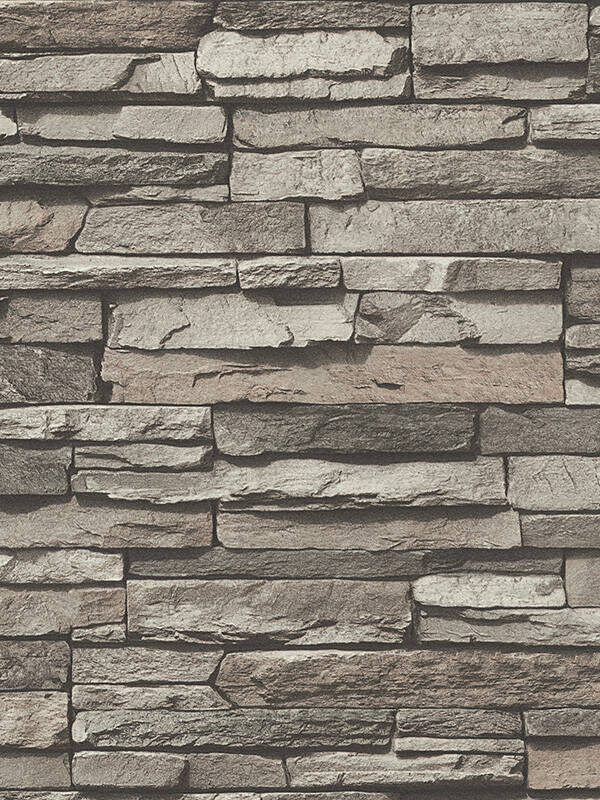 A.S. Création Wallpaper «Stone, Cottage, Black, Cream, Grey» 958331