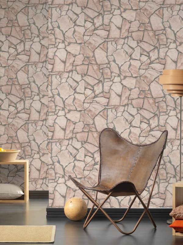 A.S. Création Wallpaper «Stone, Cottage, Beige, Brown, Grey» 927323