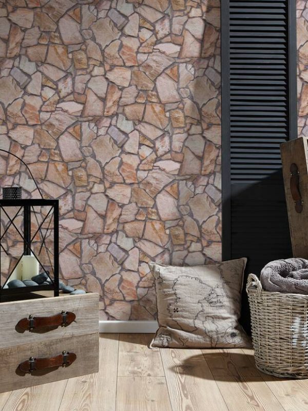 A.S. Création Wallpaper «Stone, Cottage, Beige, Brown, Grey» 927316