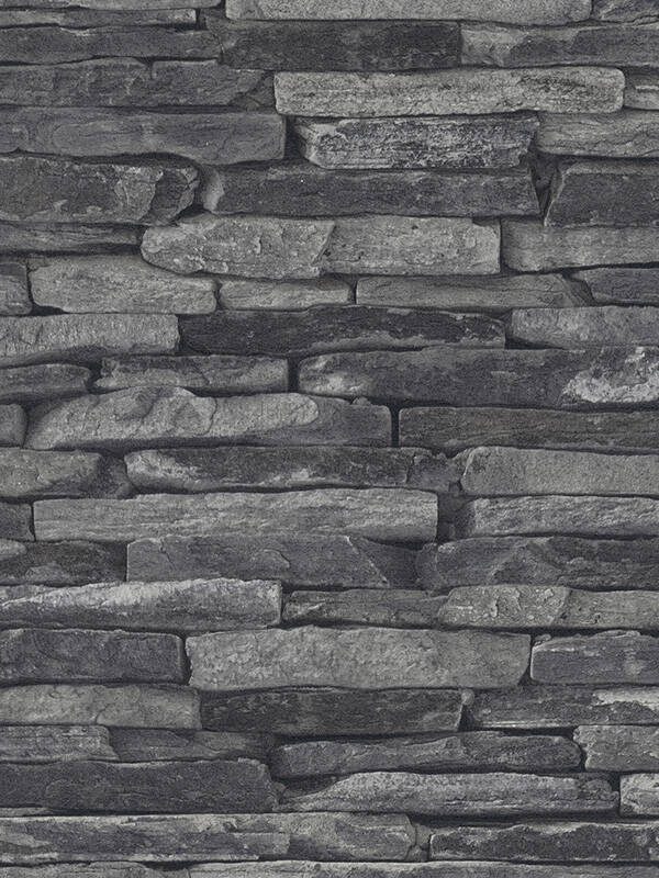A.S. Création Wallpaper «Stone, Cottage, Black, Grey» 914224