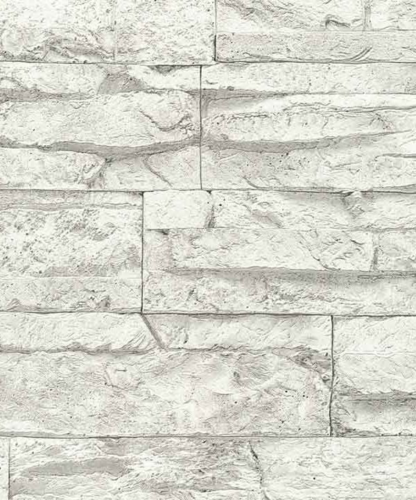A.S. Création Wallpaper «Stone, Cottage, Grey, White» 707161