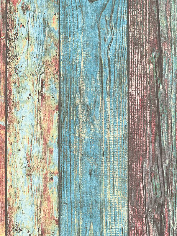 A.S. Création Wallpaper «Wood, Blue, Coloured» 307231