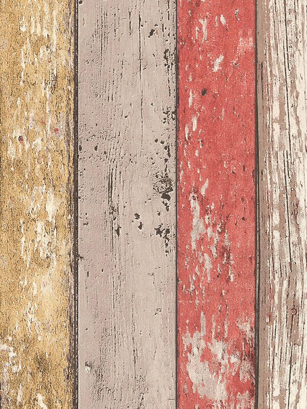 A.S. Création Wallpaper «Wood, Cottage, Beige, Brown, Red» 895127
