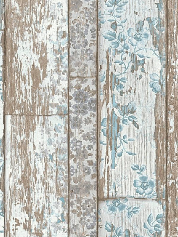 A.S. Création Wallpaper «Wood, Cottage, Beige, Blue, Brown, Cream» 361191