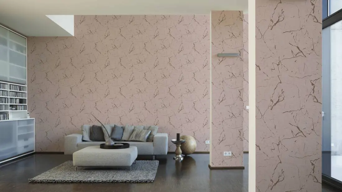 Livingwalls Wallpaper «Uni, Metallic, Pink» 378554