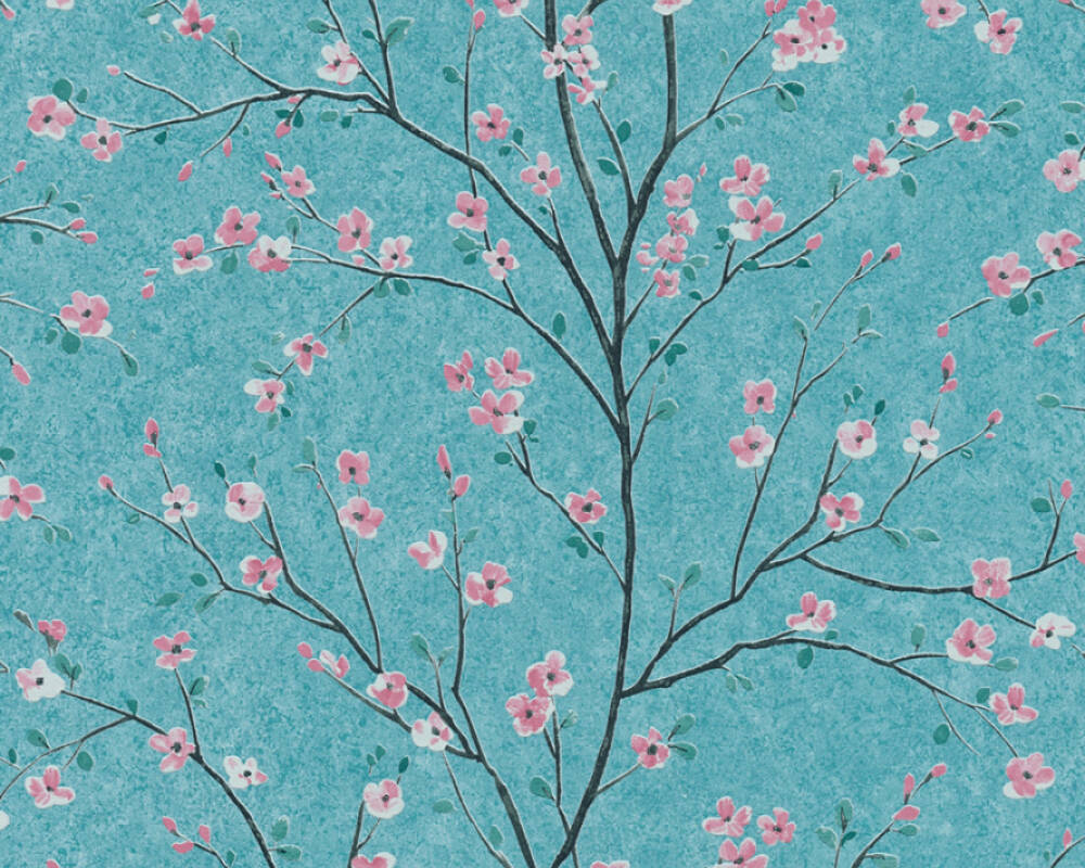 Livingwalls Wallpaper «Floral, Blue, Green, Pink» 379123