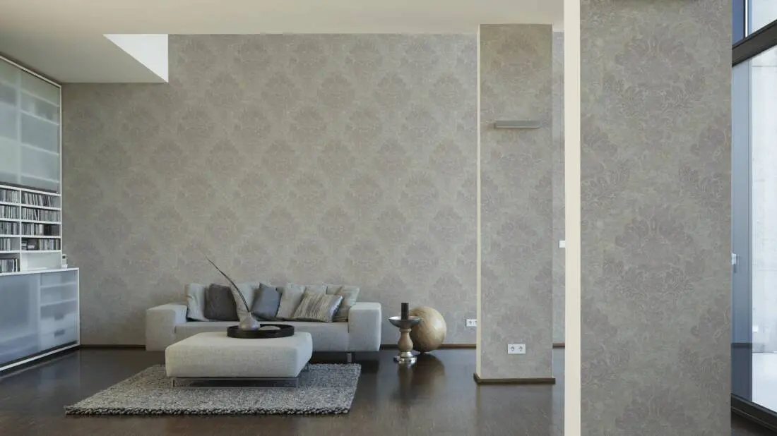 Livingwalls Wallpaper «Baroque, Beige, Grey» 379014
