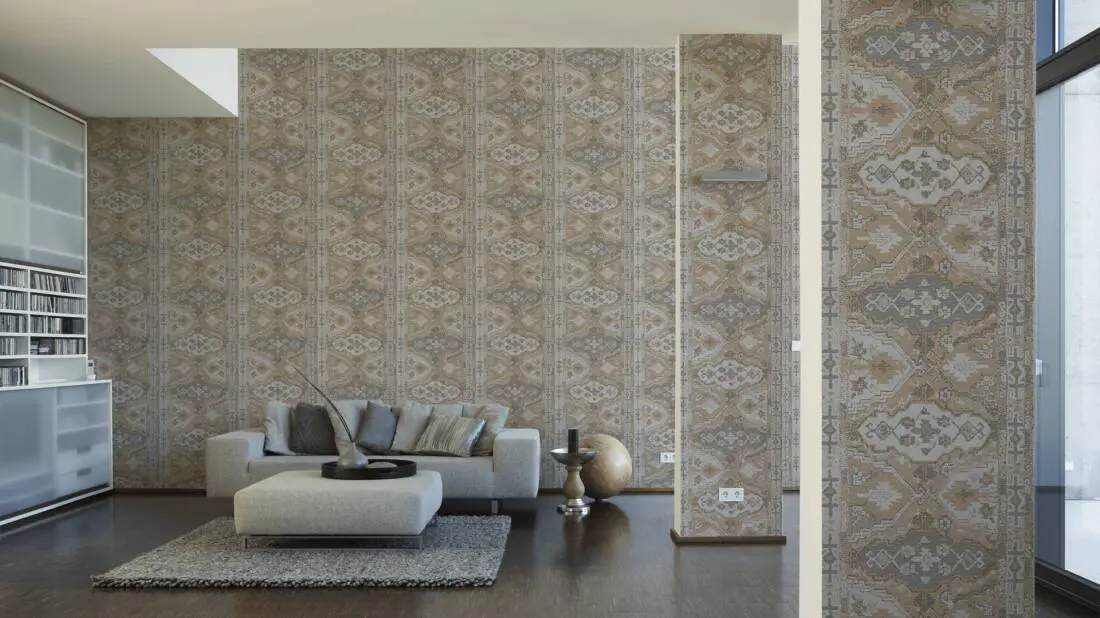 Livingwalls Wallpaper «Cottage, Beige, Black, Grey» 378683
